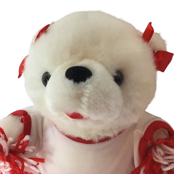 Cheerleader Bear with Pom Poms Stuffed Animal - Picture 3 of 3